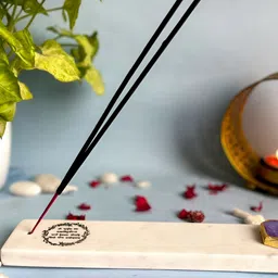 HOMEARTE Beige Gayatri Mantra Printed Incense Stick Holder-image-62