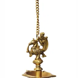 Aakrati Gold Toned Brass Hanging Bird Pooja Diya-5