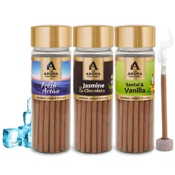 The Aroma Factory 3-Pcs Brown Fresh, Jasmin&Choclate, Santal&Vanla Dhoop Dhoopbattis-11