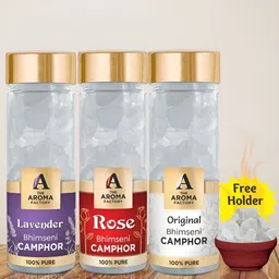 The Aroma Factory 3-Pcs White Lavender, Rose & Original Bhimseni Scented Camphor-20