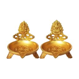 Aakrati Gold Toned 2 Pieces Brass Lakshmi & Ganesh Diyas-image-21
