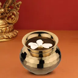 DOKCHAN Gold-Toned Brass Dimond Cut Lota/Kalash-image-10