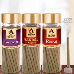 The Aroma Factory Brown 3 Pieces Lavender Rose & Chandan Fragrance Incense Sticks-50