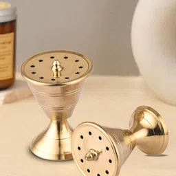 DOKCHAN Gold-Toned Brass Damru Incense Stick Holder-image-20