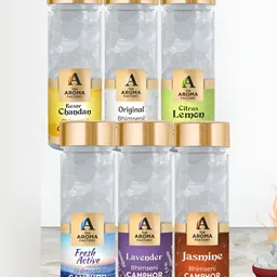 The Aroma Factory White 6 pcs Chandan Orignal Lemon Fresh Active Lavender Jasmine Camphor-14