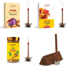 THE RUPAWAT Perfumery House 3-pcs Brown Kesar Chandan Pine Apple & Shree Hari Incense Stic-image-96