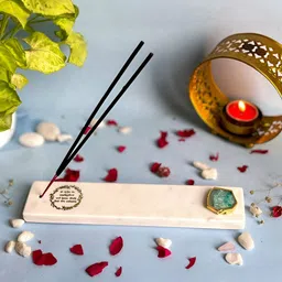 HOMEARTE Beige Agate Gayatri Mantra Printed Incense Stick Holder-image-68