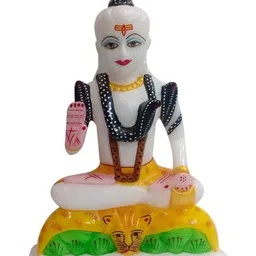 INDIA MEETS INDIA White & Yellow Lord Shiva Idol Showpiece-picture-17