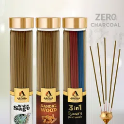 The Aroma Factory 3 Pieces Brown White Sage Sandalwood & 3 In 1 Fragrance Incense Sticks-4