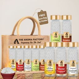 The Aroma Factory 5-pcs White Chandan Rose Original Lemon & Jasmine Pooja Camphor Tablets-10