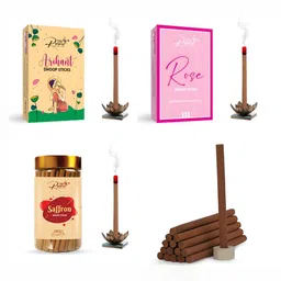 THE RUPAWAT Perfumery House 3-pcs Brown Arihant Rose Saffron Incense Sticks-image-93