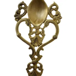 Aakrati Gold Toned Peacock Designed Brass Table Diya-image-19