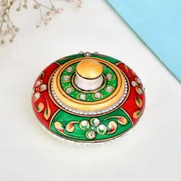 CRAFTAM Red & Green Marble Sindoor Box-46