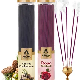 The Aroma Factory Set Of 2 Pink Cedar & Frankincense, Rose Patchouli Incense Agarbattis-0