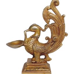 Aakrati Gold Toned Textured Brass Table Diya-image-11