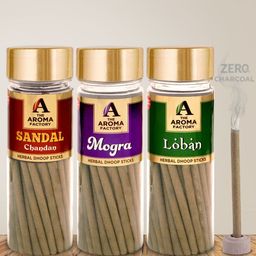 The Aroma Factory Brown 3 Pieces Sandal Mogra Loban Fragrance Incense Sticks-32
