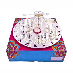 ojas Silver Plated Pooja Thali Set-39
