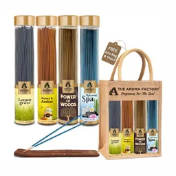 The Aroma Factory Set of 4 Wooden Agarbatti  Incence Stick-image-4