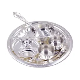 ojas Silver Plated Pooja Thali Set-image-92