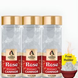 The Aroma Factory White 3 Pieces Rose Bhimseni Pooja Camphors-40