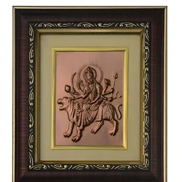 Pray Everyday Black & Gold-Toned Bronze Durga Mata Rectangle Wall Photo Frame-image-94