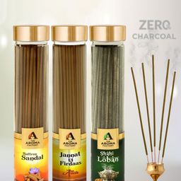 The Aroma Factory Brown & Green 3 Pieces Chandan-Attar Jannat & Loban Incense Sticks-image-77