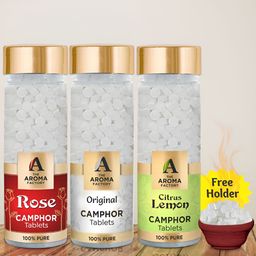 The Aroma Factory 3-pcs White Rose Original & Citrus Lemon Pooja Camphor Tablets-5