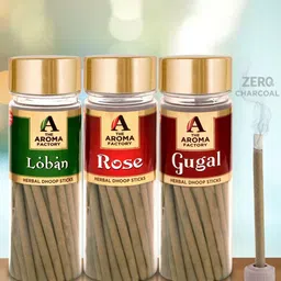 The Aroma Factory Brown 3 Pieces Loban Rose & Gugal Fragrance Incense Sticks-45