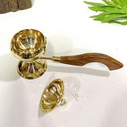 DSH Crafting Your Curiosity Brown & Gold toned Brass Doop Dani with Wooden Handle-37