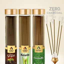 The Aroma Factory Green 3 Pieces Gugal, Kewda, Citronella Incense Sticks Agarbattis-image-94