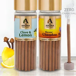 The Aroma Factory 2-Pcs Brown Clove & Lemon, Kesar Chandan Dhoopbattis-image-79