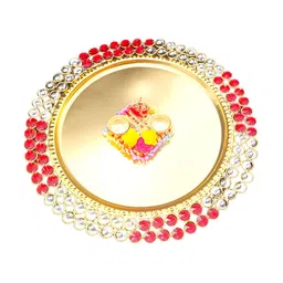 PUFFSMART Red Metal Pooja Thalli-image-39