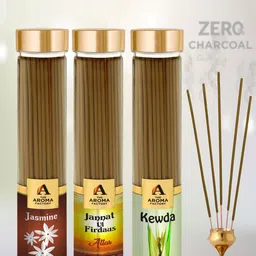 The Aroma Factory Green 3 Pieces Jasmine, Attar Jannat, Kewda Incense Agarbattis-image-33