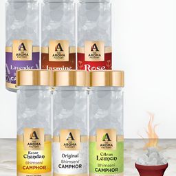 The Aroma Factory 6 Pieces White Lavender Jasmine Rose Chandan Orignal Lemon Pooja Camphor-18