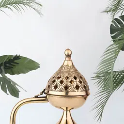 DOKCHAN Gold Toned Textured Brass Dhoop Dani-image-79