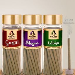 The Aroma Factory Brown 3Pcs Wooden Incense Sticks Gugal Mogra Loban Dhoop Batti-31