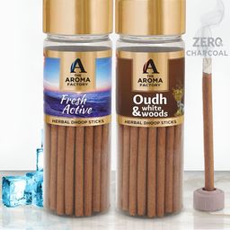 The Aroma Factory 2-Pcs Brown Fresh Active, Oudh & White Wood Dhoopbattis-19