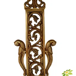 Aakrati Gold Toned Textured Brass Hanging Diya-13