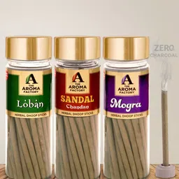 The Aroma Factory Brown 3Pcs Wooden Incense Sticks Loban Chandan Mogra Dhoop Batti-29