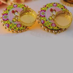 PLAYFUL STITCHES Shrinathji T-light Candle Holder-image-93
