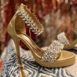 TIESTA Embellished Open Toe Stiletto Heels-5