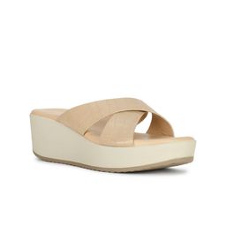 Bata Textured Open Toe Wedge Heels-8
