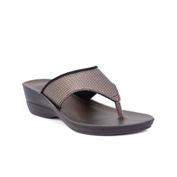 Bata Beige PU Wedge Sandals-image-90
