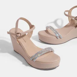 LEMON & PEPPER PU Ethnic Wedge Sandals-image-9