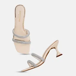 Kenneth Cole Embellished Open Toe Slim Heels-39