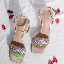 MODA-X Embellished Open Toe Ankle Loop Block Heels-picture-13