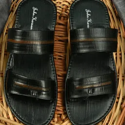 John Karsun Men Black Comfort Sandals-image-54