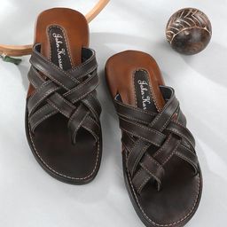 John Karsun Men Brown Solid Comfort Sandals-image-84