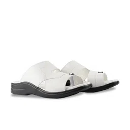HikBi Men White & Black Leather Comfort Sandals-picture-39