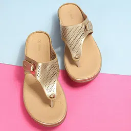 max Textured Open Toe T-Strap Flats image 1